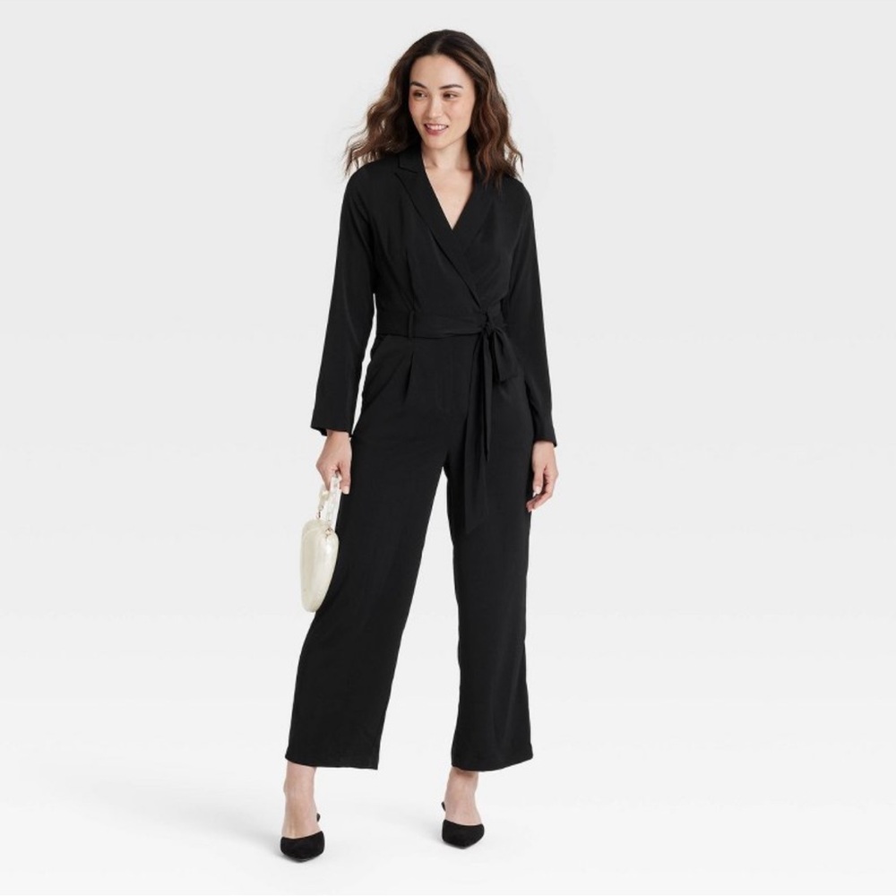 Long Sleeve Wrap Front Jumpsuit!